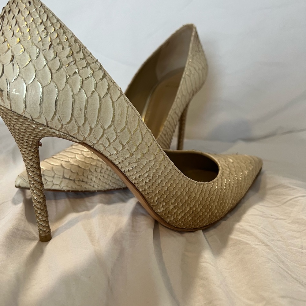 Stuart Weitzman Soy Tipped Python Pumps - image 3